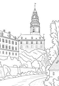Ausmalbild Schloss Český Krumlov  