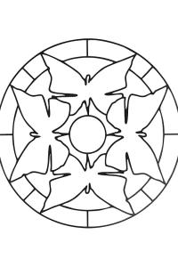 Ausmalbild Schmetterling mandala  