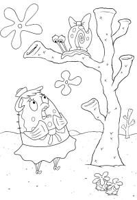Ausmalbild Schnecke Gary und Mrs. Puff  