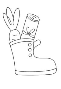 Ausmalbild Schuh mit Karotte  