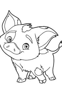Ausmalbild Schwein Pua  