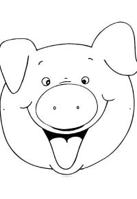 Ausmalbild Schweinekopf  