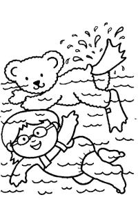 Ausmalbild Schwimmen im Meer  