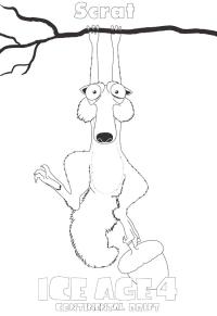 Ausmalbild Scrat Ice Age 4  
