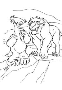 Ausmalbild Sid und Diego  