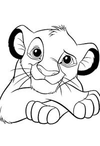 Ausmalbild Simba der Löwe  