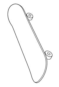 Ausmalbild Skateboard  