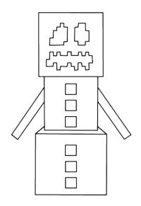 Ausmalbild Snow Golem Minecraft  