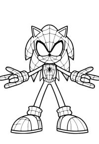 Ausmalbild Sonic Spider-Man  