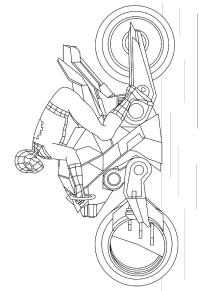 Ausmalbild Spider-Man auf dem Motorrad  