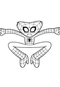 Ausmalbild Spiderman Huggy Wuggy  