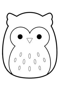 Ausmalbild Squishmallows Hoot die Eule  