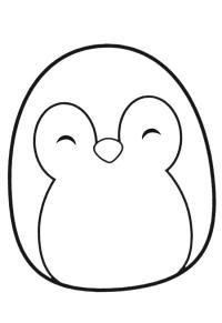 Ausmalbild Squishmallows Pinguin Puff  