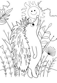 Ausmalbild Stehender Igel  