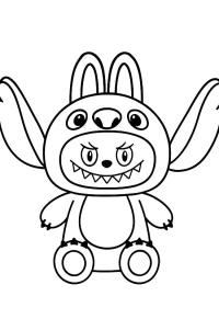 Ausmalbild Stitch als Labubu  