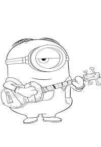 Ausmalbild Stuart, der Minion  