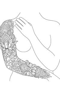 Ausmalbild Tattoo Ärmel  