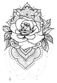 Ausmalbild Tattoo mandala  
