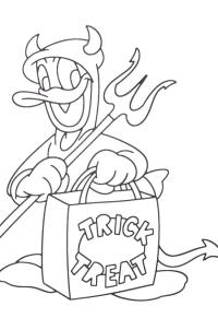 Ausmalbild Teufel Donald Duck  