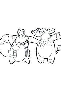 Ausmalbild Tiko und Benny  