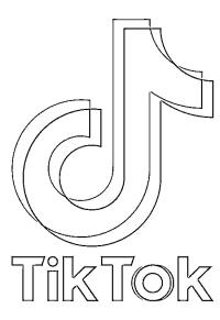 Ausmalbild TikTok logo  