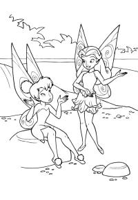 Ausmalbild Tinkerbell und Rosetta  