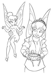 Ausmalbild Tinkerbell und Terence  