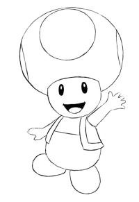 Ausmalbild Toad Super Mario  