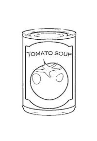 Ausmalbild Tomatensuppe mit Dosentomaten  
