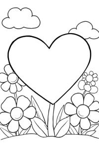 Ausmalbild Valentinsblume  