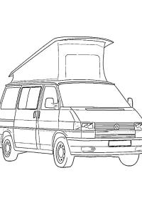 Ausmalbild VW California Camper  