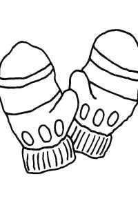 Ausmalbild warme Handschuhe  