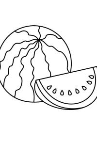 Ausmalbild Wassermelone  