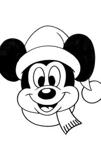 Ausmalbild Weihnachten Micky Maus  