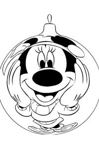 Ausmalbild Weihnachtskugel Mickey Mouse  