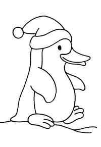 Ausmalbild Weihnachtspinguin  