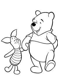 Ausmalbild Winnie de poeh und Ferkel  