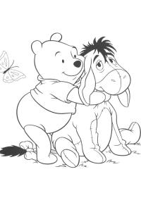 Ausmalbild Winnie Puuh und I-Aah  