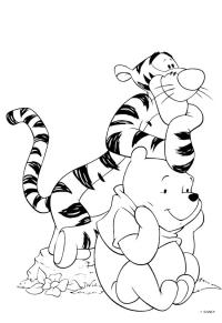 Ausmalbild Winnie Puuh und Tigger  