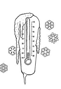 Ausmalbild Winter Thermometer  