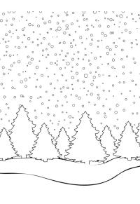 Ausmalbild Winterwald  
