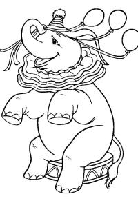 Ausmalbild Zirkus Elefant  